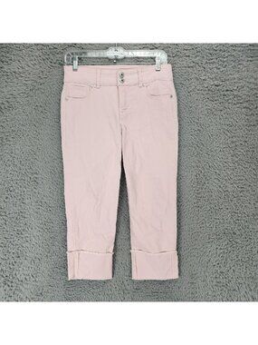 Style & Co Jeans Womens 4 Petite Pink Stretch Denim Capri